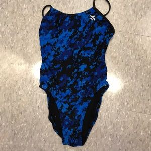 Open back TYR practice suit